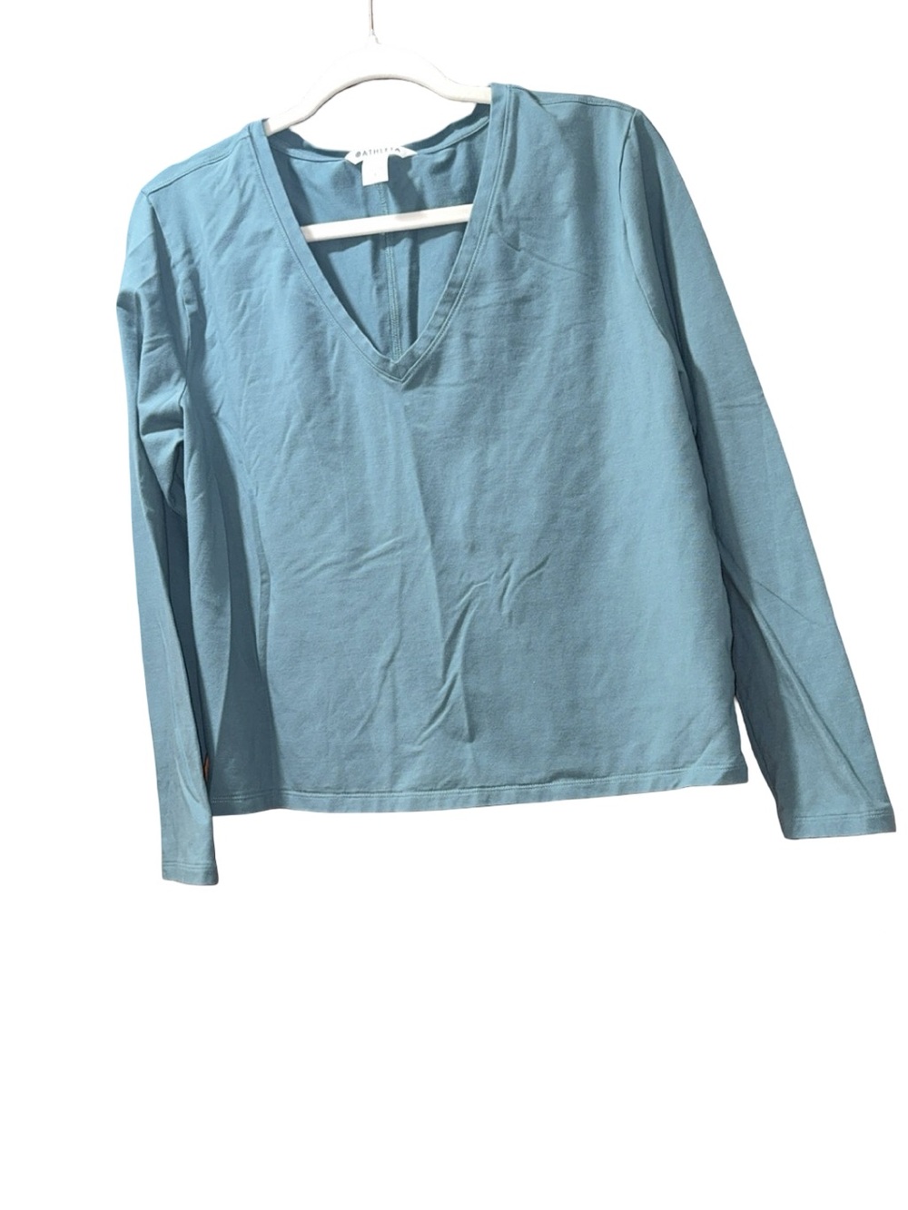 Athleta Casual V-Neck Long Sleeve Top - Dusty Blue